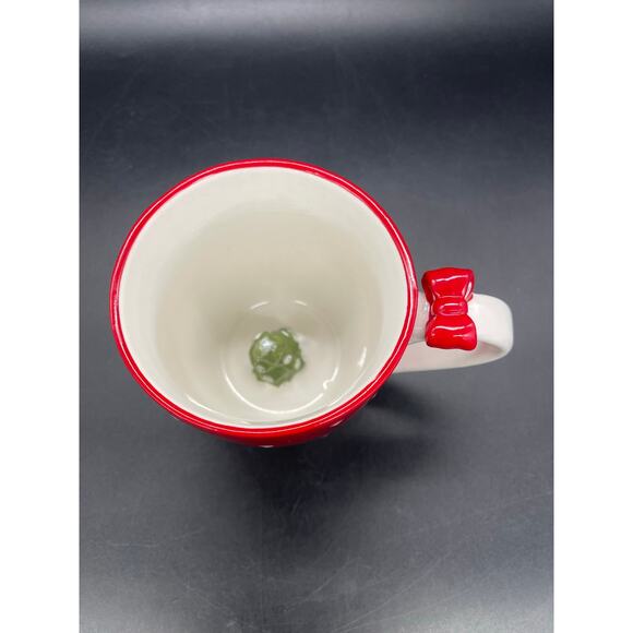3D Global Design Kate Williams Christmas Mug with Tree Red & White Polka Dots - Picture 2 of 8